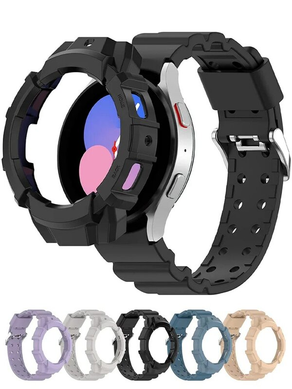 Case+Band for Samsung Galaxy Watch 4 strap 44mm 40mm 5 pro 45mm silicone No Gaps pulseira bracelet correa Galaxy watch 5 20mm