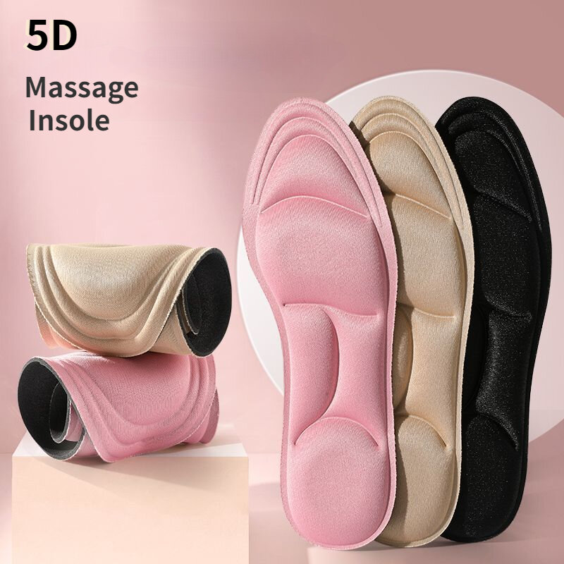 5D Insoles for Shoes Women Breathable Running Sport Insole Feet Arch Support Plantar Fasciitis Shoe Pads Memory Foam Shoe Sole