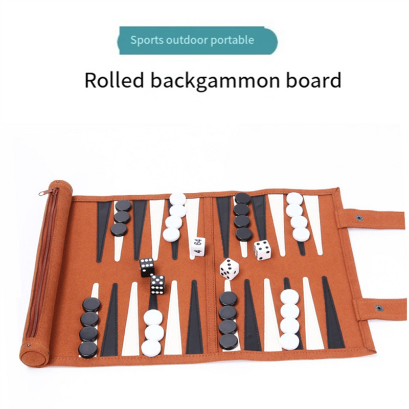 Backgammon Bordspel Draagbare Backgammon Sets Voor Volwassenen Reisspellen Volwassen Roll Ontwerp Puzzelspelbord Voor Kinderen