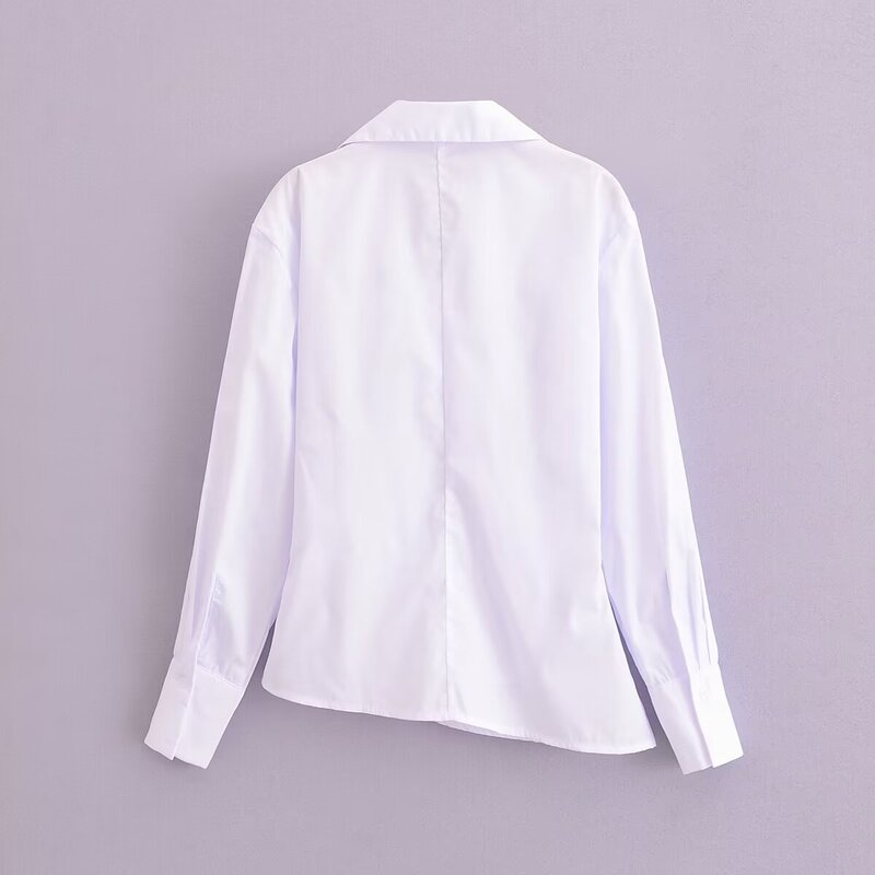 Camisa popeline de manga comprida feminina, blusa coringa, blusa chique, retrô, com renda, novo temperamento na moda, 2022