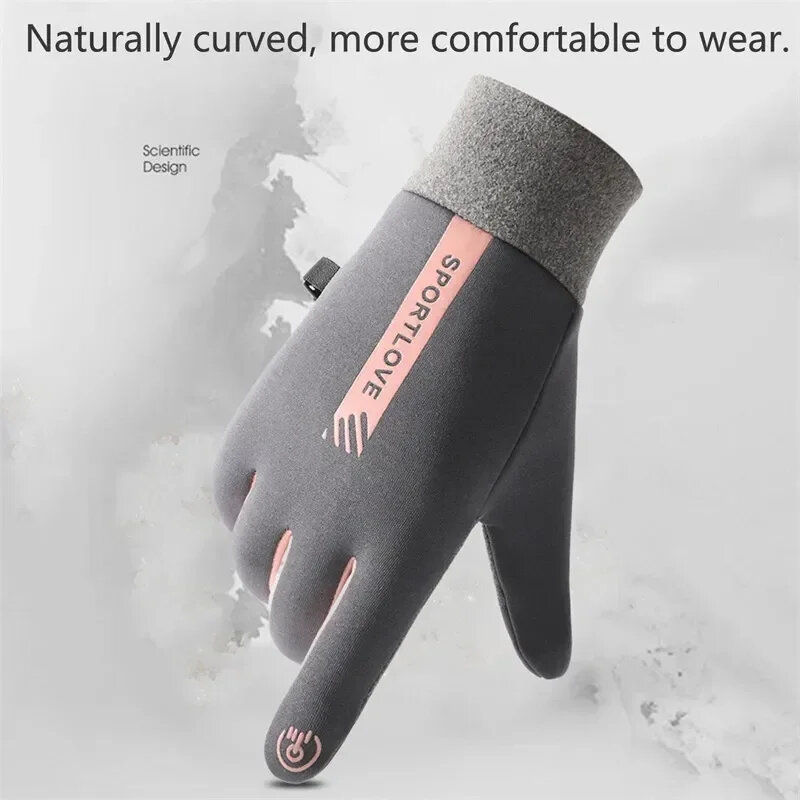 Зимние женские перчатки, велосипедные термофлисовые термостойкие ветрозащитные водонепроницаемые велосипедные теплые для бега на открытом воздухе