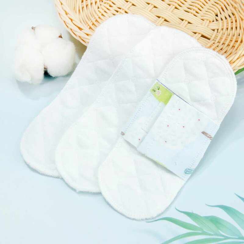 Compresas menstruales reutilizables para mujer, toallas sanitarias finas, lavables, suaves, 19cm, 2 uds.