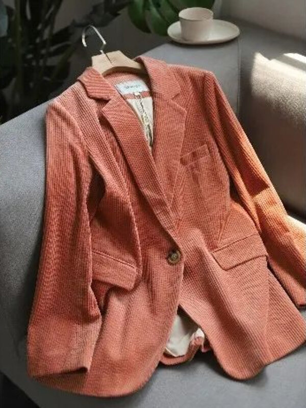 Women's Blazer Elegant Casual Fashion All-match Business Long Sleeve Basic Chic Office Lady Solid Color Outerwear Blazers