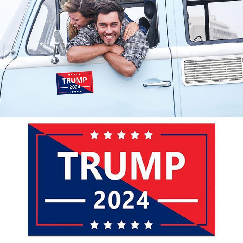 10 buah stiker mobil 2024 stiker vinil pemilihan presiden Trump kustom Donal J. Stiker Bumper untuk Laptop jendela mobil