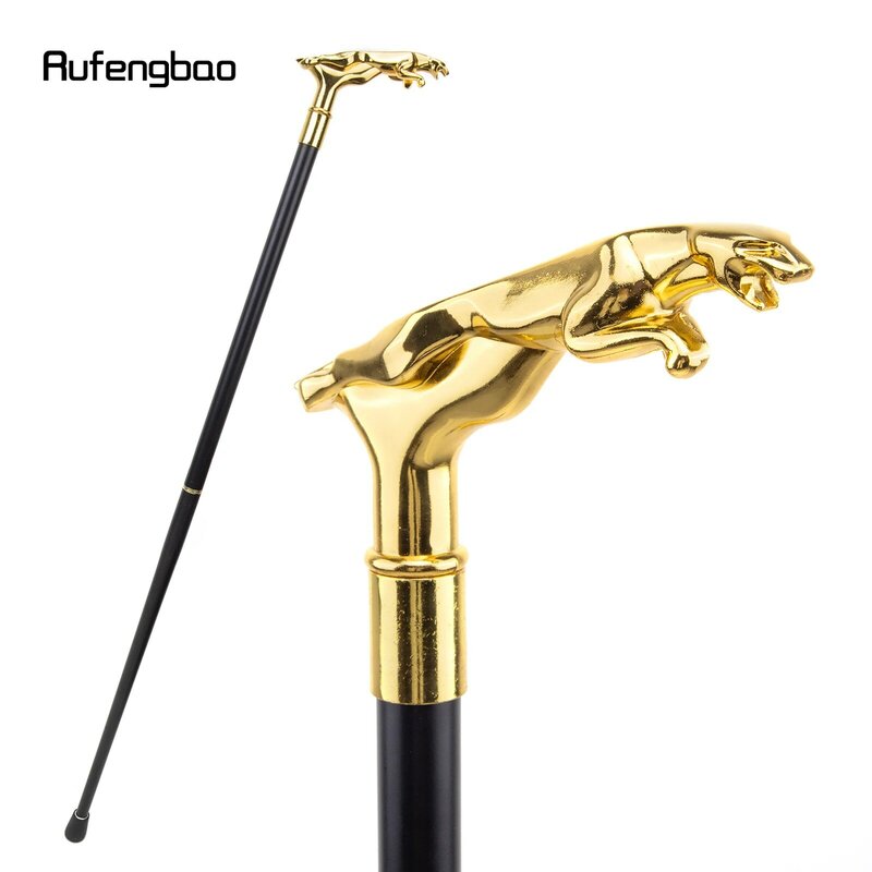 Gold Luxury Leopard Handle Fashion Walking Stick for Party Decorative Walking Cane Elegant Crosier Knob Walking Stick 93cm
