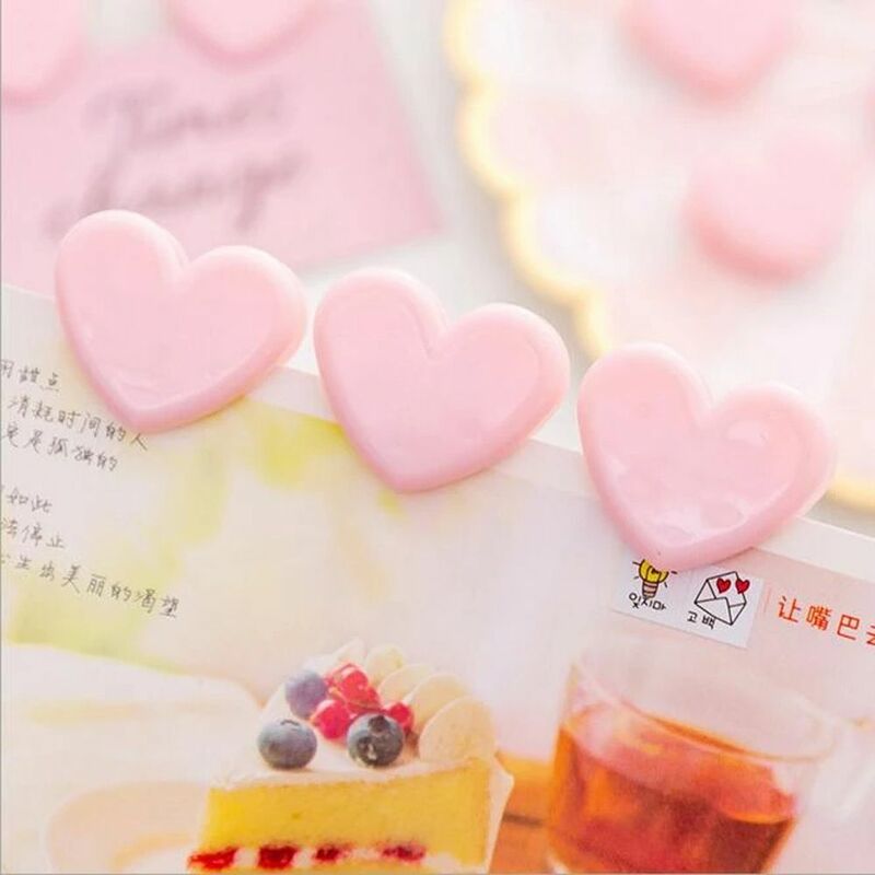 10pcs/set Kawaii Korean Pink Heart Shape Paper Clip Wall Photo Card Decorative Clips Paper Organizer Stationery Gift
