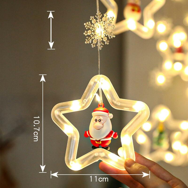 Guirnalda de luces de hadas navideñas, adornos colgantes LED impermeables, blanco cálido, luces intermitentes para interiores y exteriores, árbol de Navidad