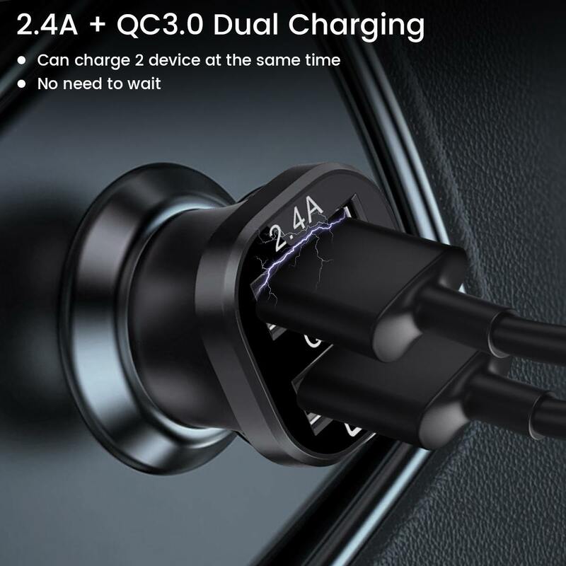 29w Auto ladegerät 2.4a qc3.0 Schnell ladung Dual USB Port 2.4a Strom für 12V 24V PKW