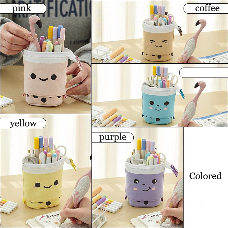 Kawaii Pencil Cases for Girls Boys Zipper Cute Cat Pencil Box School Supplies Stationery Gift Pop Up Pouchs Trousse Scolaire