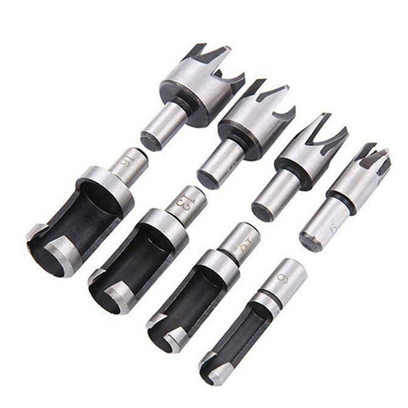 4pcs Woodworking Cork Drill Bit Four-Tooth Chamfering Tools Hole Opener Reaming Drill Bit Removal Tool Cutting Tool Set
