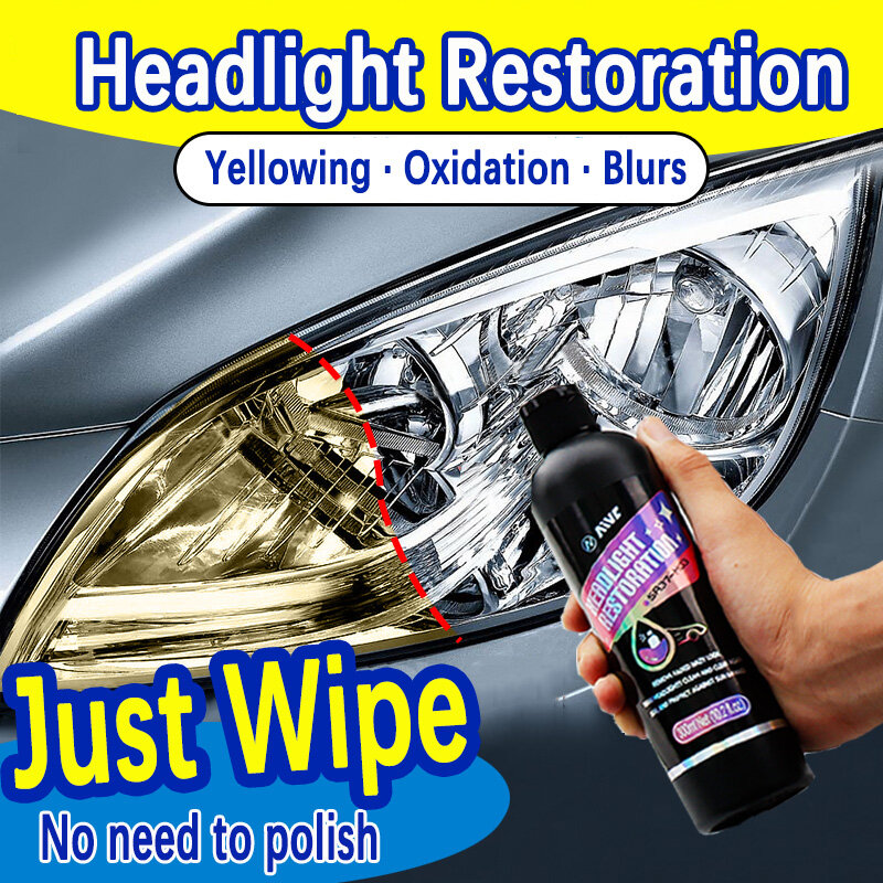 Car Headlight Restoration Kit, Headlight Polish, Light Repair Cleaner, Auto Renovação Líquida, Manutenção e Manutenção