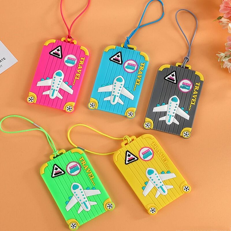 Holiday Travel Airplane Check-in Handbag Label Airplane Suitcase Tag Silicone Luggage Tag Aluminum Alloy Listing Boarding Pass