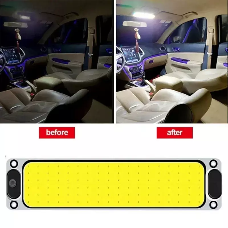 108 LED Auto Cob Licht Innen lese lampe für LKW Van Boot Kuppel Lichter hohe Helligkeit Panel Glühbirne mit Schalter 12V-85V