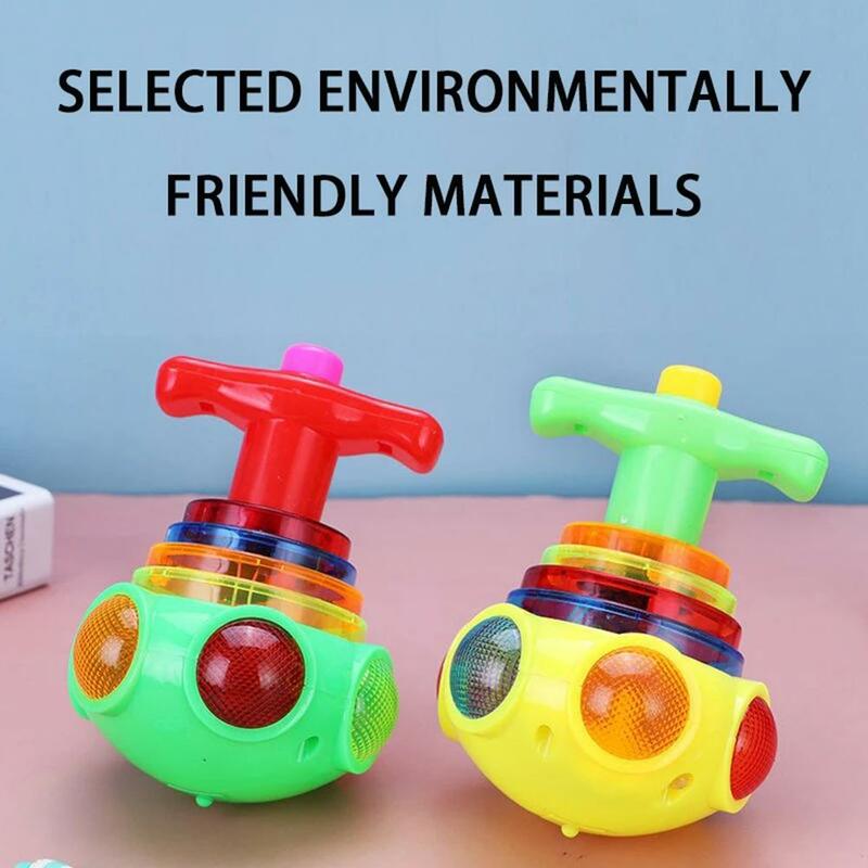 Giroscopio colorido con música intermitente para niños, juguetes giratorios con lanzador, regalos para niños, Jouets y margaritas