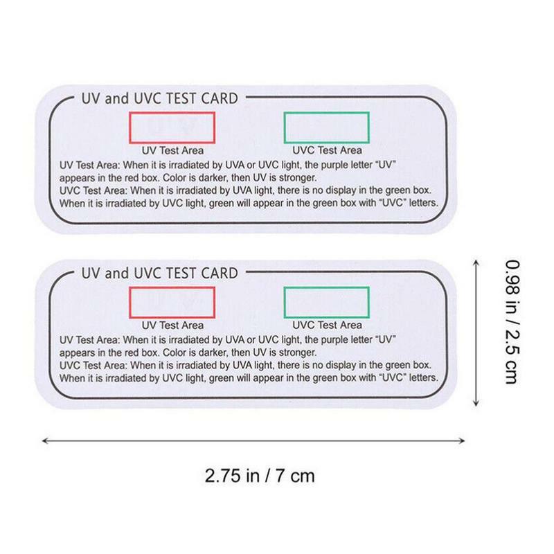 Lâmpada UV Reutilizável Light Effect Tester, Teste UV Cartão, UVC Test Cards, Indicador de comprimento de onda, Papers, 5 pcs