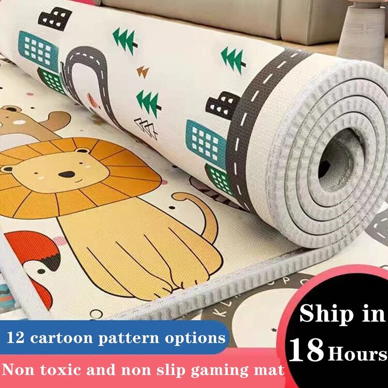12 Cartoon Pattern Options Thick Baby Crawling Play Mat Non-toxic Play Mat for Children's Mat Safety Kid Rug 2 Thickness Options