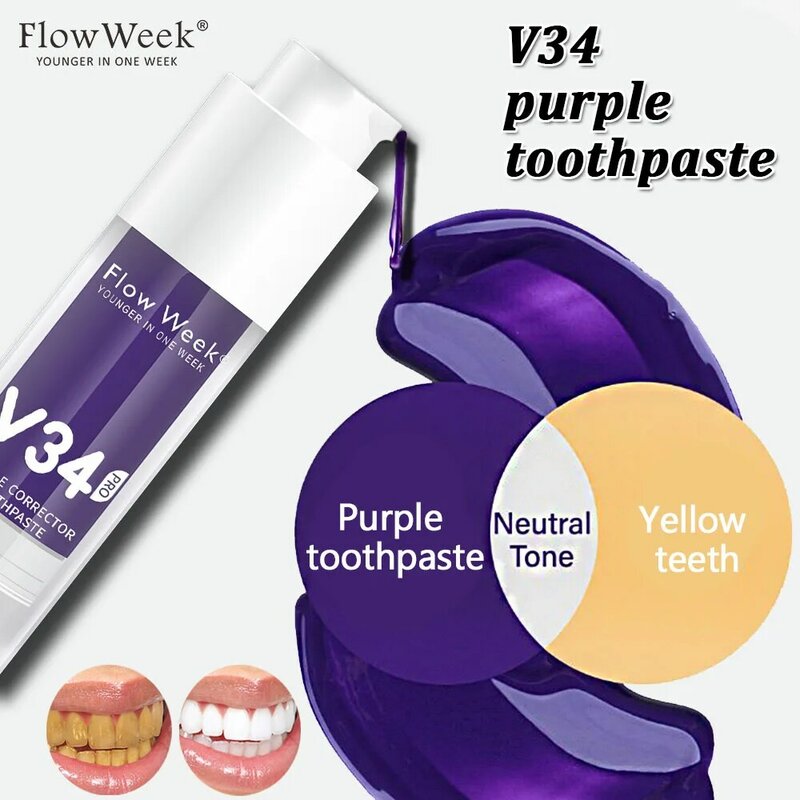 Smilekit-歯のホワイトニング用の歯磨き粉ペースト,歯のホワイトニング用の光沢のある歯のホワイトナー,歯磨き粉を減らし,歯のクリーニング,v34キット