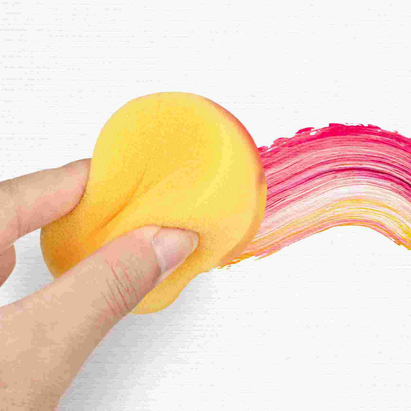Spons kue bulat kuning, spon seniman cat air sintetis bulat untuk melukis kerajinan tembikar kue bulat (kuning)