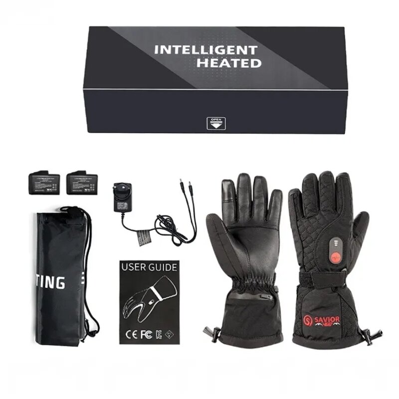 Sarung tangan pemanas isi ulang panas Pria Wanita, sarung tangan Ski elektrik musim dingin dengan baterai layar sentuh bersepeda memancing