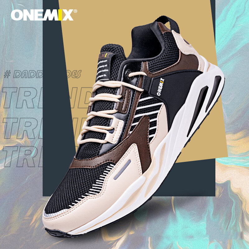 Onemix retro tênis de corrida dos homens tamanho grande selvagem confortável sapatos casuais viagem ao ar livre harajuk andando jogging sapatos