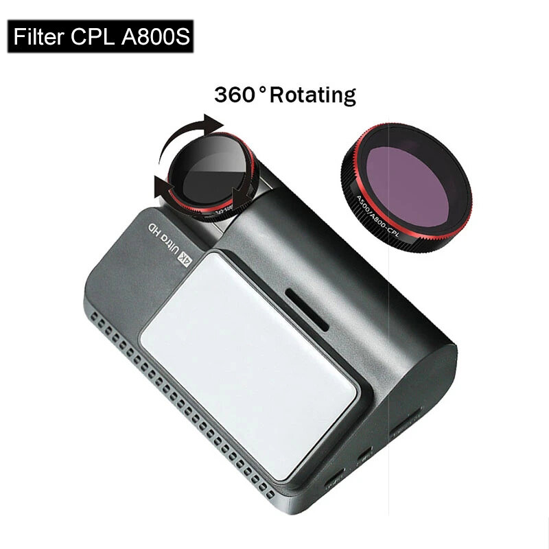 Filtre circulaire en verre pour caméra de tableau de bord 70mai 4K A800s, filtre CPL, A800S
