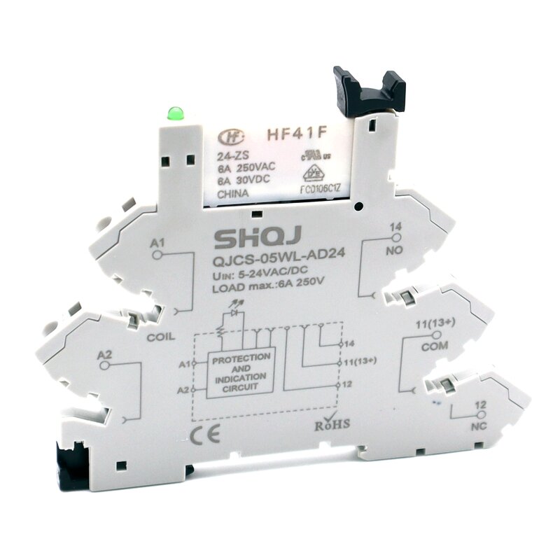 LED 웨이퍼 릴레이 장착 스크류 소켓에 41F-1Z-C2-1 HF41F 24-ZS 12-ZS 5V 12V 24V 230V 6A 1CO 슬림/SSR 릴레이 마운트