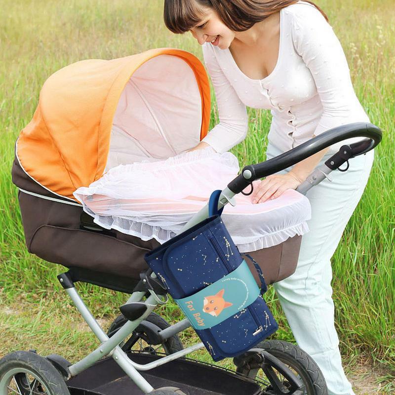 Bantalan pengganti bayi dapat dilipat, alas ganti portabel bayi untuk bepergian anak perempuan baru lahir & anak laki-laki tahan air perjalanan