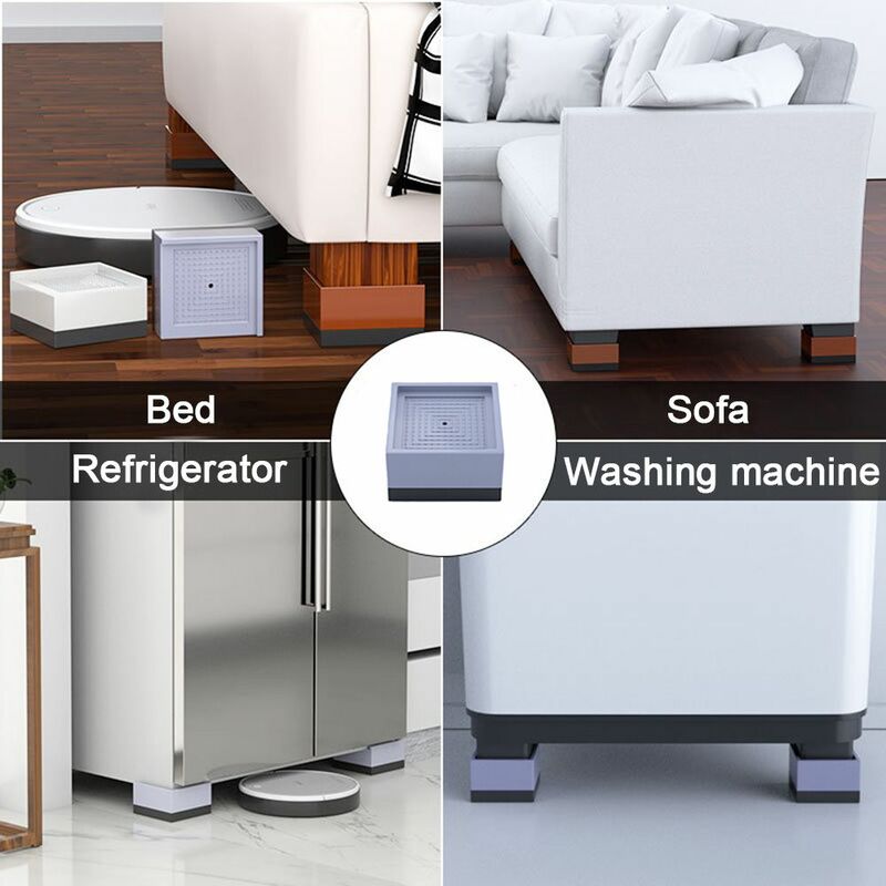 Extensores de perna de mesa ajustáveis, cama móveis Risers, antiderrapante, absorção de choque, mesa, sofá, cadeira, 1, 4pcs