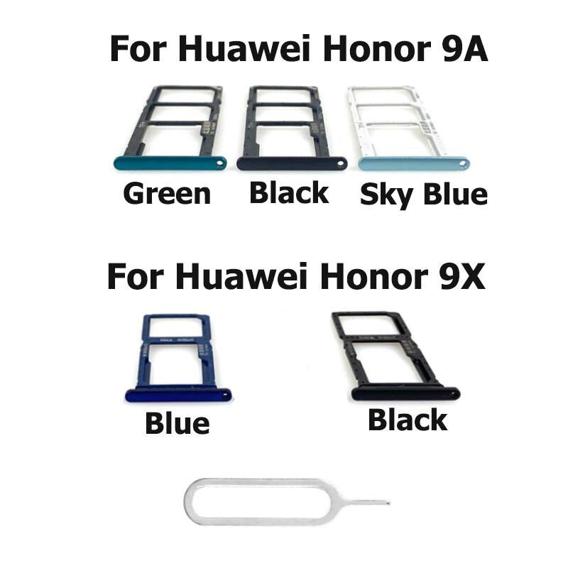Baru untuk Huawei Honor 9A 9X Bagian Pengganti Konektor Adaptor Penyangga Slot Baki Kartu Sim