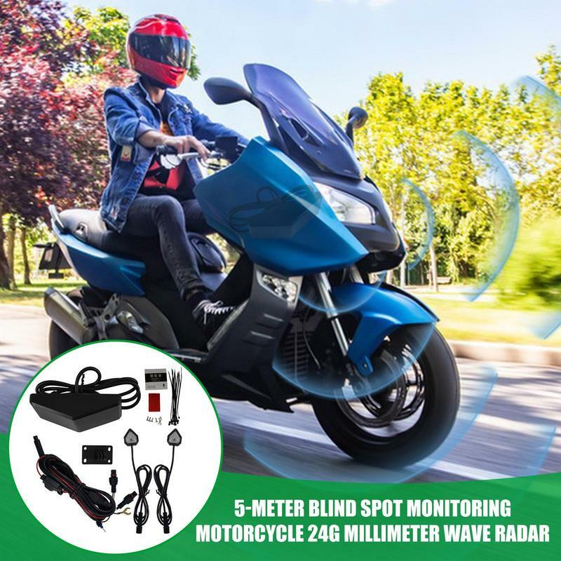 Blind Spots Detection System LED Motorcycle Blind Spots Warning 65.62ft Visual Driver Alert Radar Monitoring Detection Kit