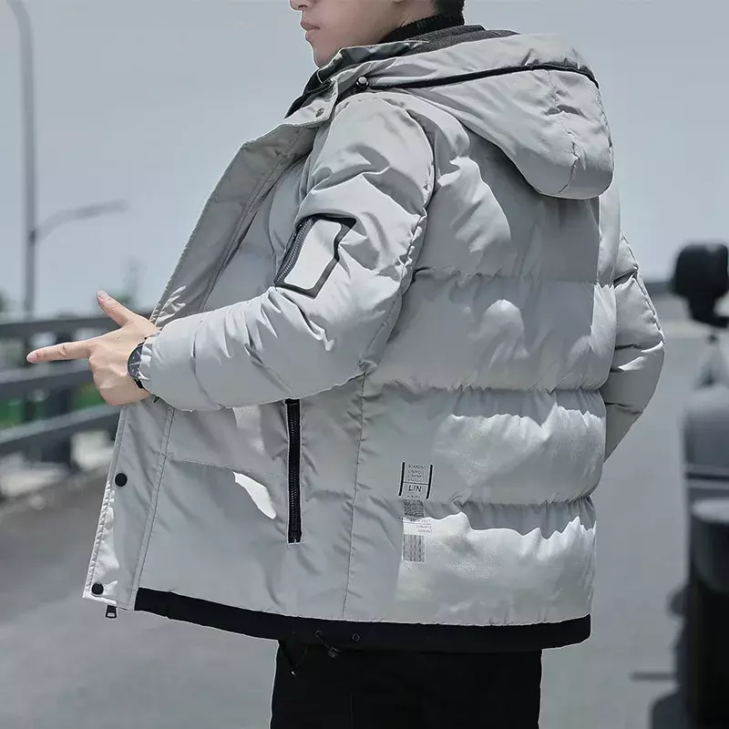Мужская теплая зимняя куртка с капюшоном, размеры до 5XL