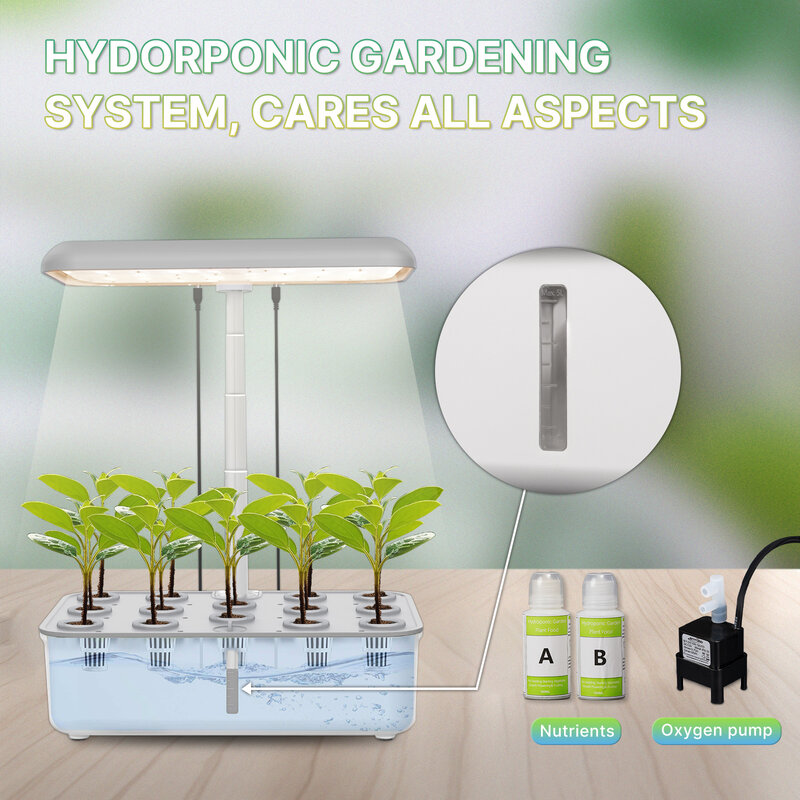 MOES 투야 스마트 식물 성장 기계, 정원 수경 재배 시스템, 실내 허브 타이밍 LED 성장 조명, 가정용 화분
