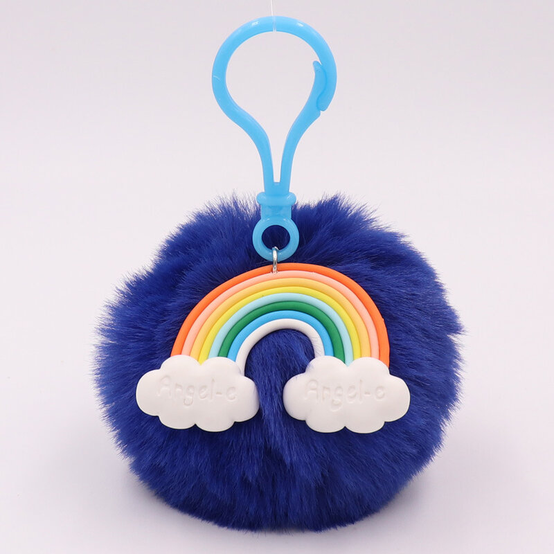 90pcs/lot Plush Animal Doll Toy Rainbow Faux Fur Ball Bag Stuffed Keychain Key Chain Gift,Deposit First to Get Discount much