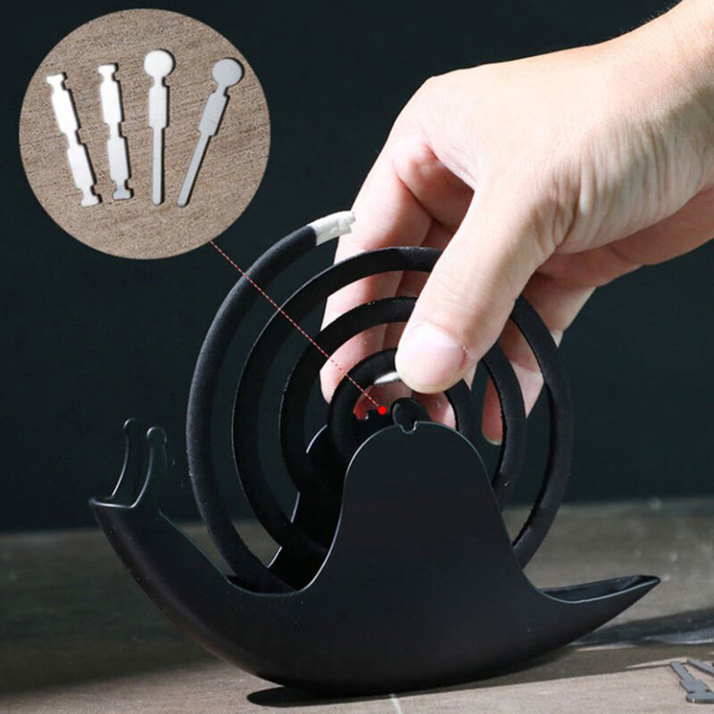 Cute Snail Mosquito Coil Holder Retro Wrought Iron Metal Stand Ornament For Home Bedroom Office Decoration Shelf