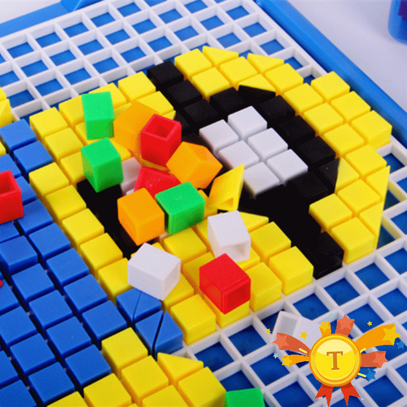 580 pçs/set cogumelo prego inteligente 3d puzzle jogos diy plástico flashboard crianças brinquedo educativo cor aleatória