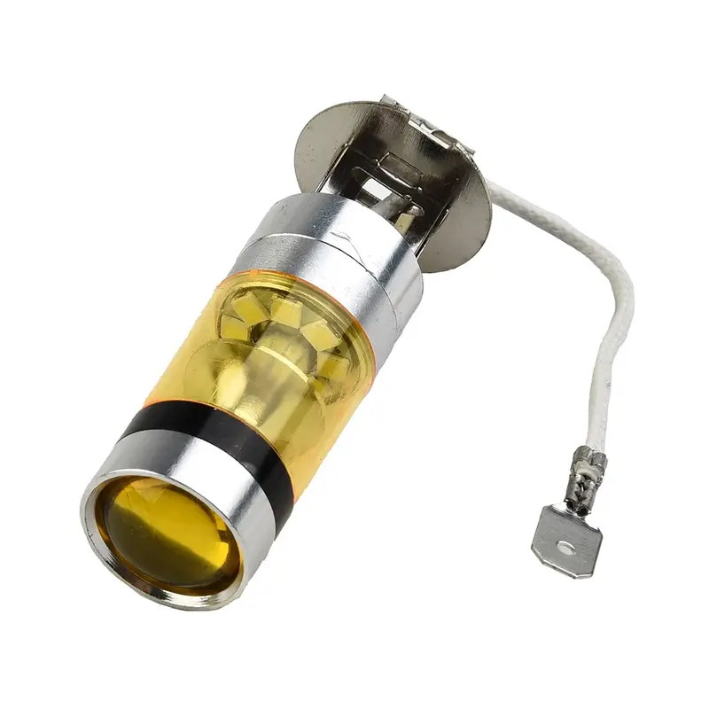 Bombillas LED de piezas H3 100W 2828SMD, luz antiniebla automática superbrillante, intermitentes, luz trasera de freno, color amarillo, 12-24V, 2 uds.