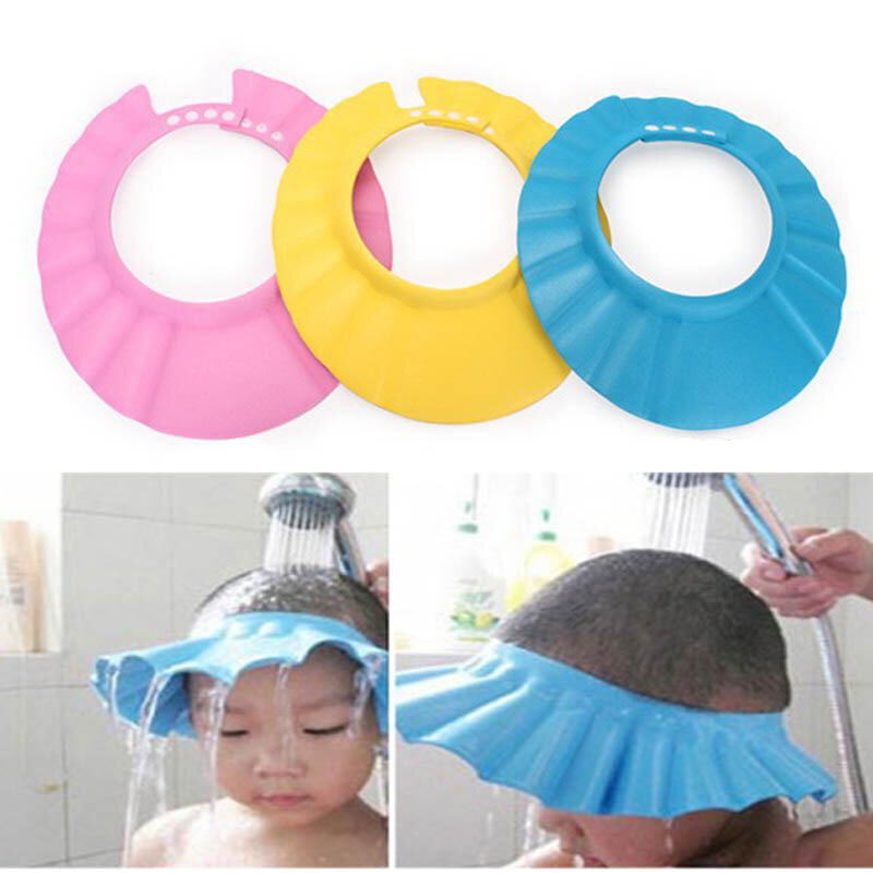 Baby Kids Cartoon Shampoo Cap 	Protect Eyes Ears Bath Shield 	For Child Baby Kids Shower