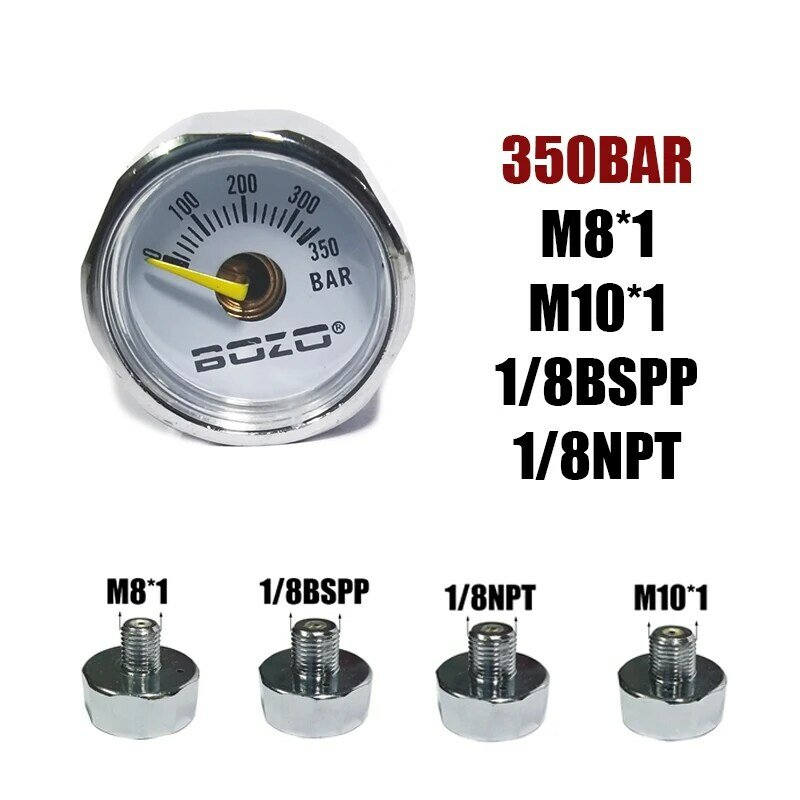Mini Micro 25mm/1 pollice manometro manometro aria compressa pompa a mano immersione HPA regolatore M8 * 1 M10 * 1 1/8NPT 1/8bspp