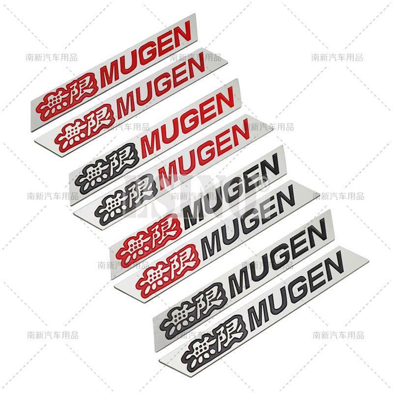 Emblema adhesivo 3D de Metal cromado para guardabarros de cuerpo deportivo, insignias laterales de aleación de Zinc para Mugen Power, 2 unidades