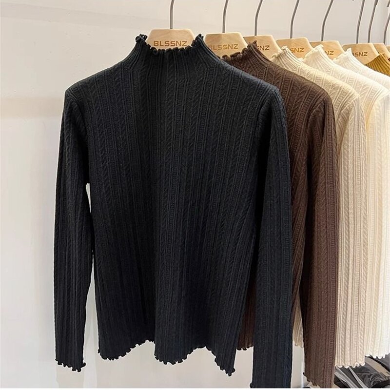 High-Collared Cashmere Sweater Wool Knit Women's Turtle Neck Pullover High-Quality Sweater Women's Winter Warm Jumper