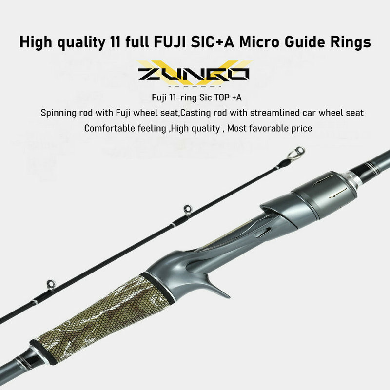 YUQIAO Lure Fishing Rod Ultra Light  F  FUJI SIC Guide Carbon Casting Spinning 2.01 1.96m Bass Pike Pepsca Fishing Rod