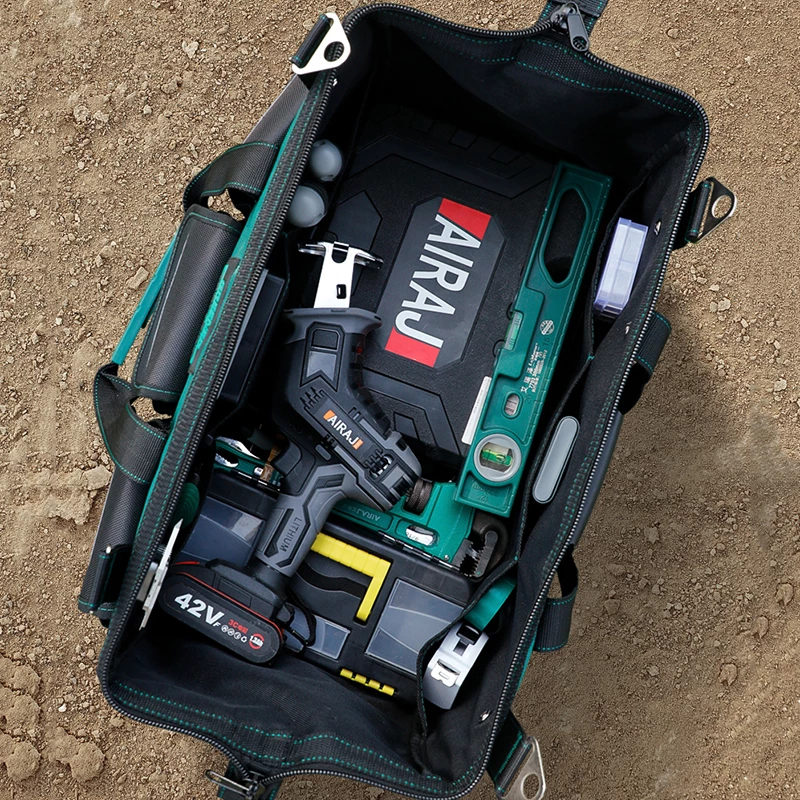 AIRAJ 내마모성 옥스포드 천 도구 가방, 다기능 수리 도구 상자, 하드웨어 전기 기사 휴대용 방수 보관 가방