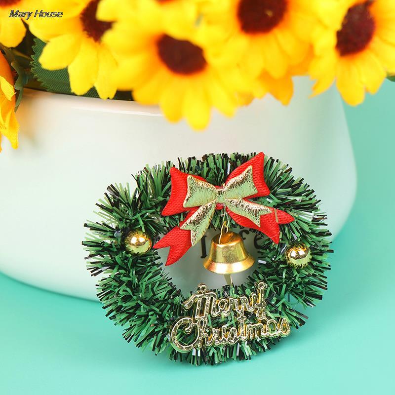 Hot 1:12 1:6 miniatur rumah boneka Model karangan bunga Natal 6cm untuk mainan dekorasi Natal rumah boneka