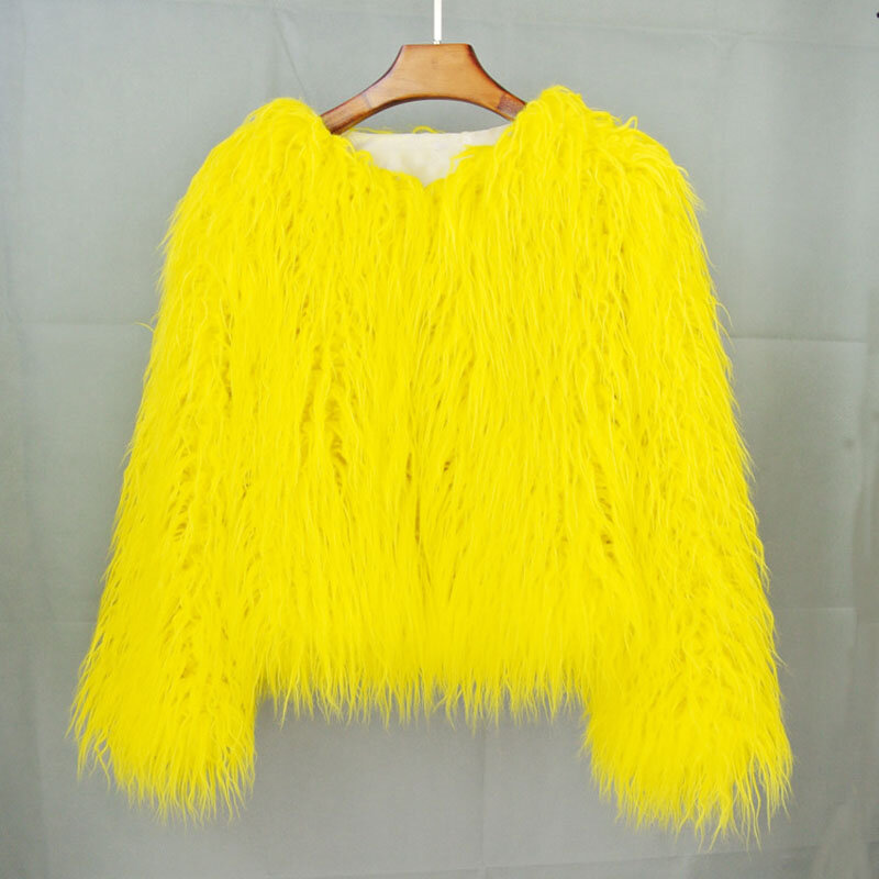 여성용 핑크 모피 코트, 패션 상의, 우아한 두꺼운 따뜻한 인조 모피 재킷, 가을 겨울 2022