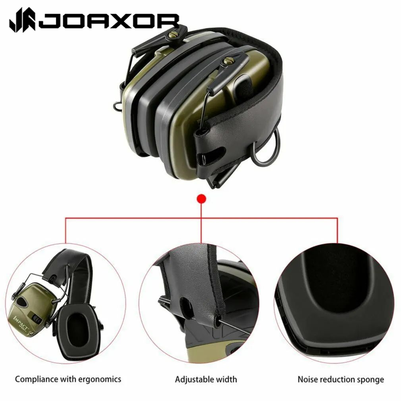 JOAXOR 사냥 소음 감소 귀마개, CS 픽업 전자 사격 청력 보호 귀마개, 전술 장비