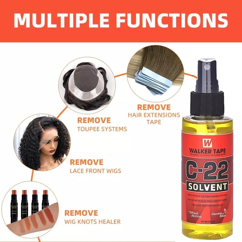 C22 Citrus Wig Glue Remover, Fita Solvente para Cabelo, Removedor Adesivo Spray, Remoção Rápida, Removedor Adesivo, C 22