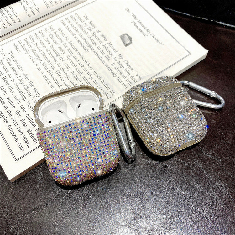 Luxury 3D Cute Bling Diamonds Wireless Earphone Accessories Hard Case for Apple Airpods 2 1 Protective Charging Bag