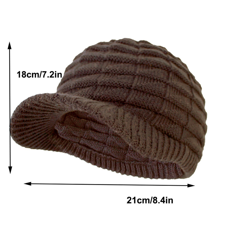 Berretti lavorati a maglia con visiera da sci berretti caldi di colore solido antivento elastici Skullies cappelli per uomo donna cappelli Casual invernali all'aperto