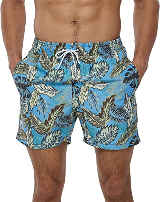 Мужские летние купальники, шорты, мужские плавки, купальные костюмы, пляжные мужские спортивные штаны для серфинга и плавания, сетчатая подкладка и карманы