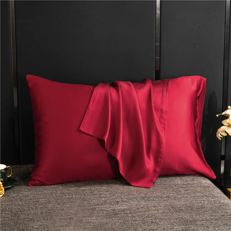 High-Quality Pillowcase Natural Mulberry Silk Pillow Case Solid Color Envelope Pillowcover Soft Comfortable Sleeping Cover